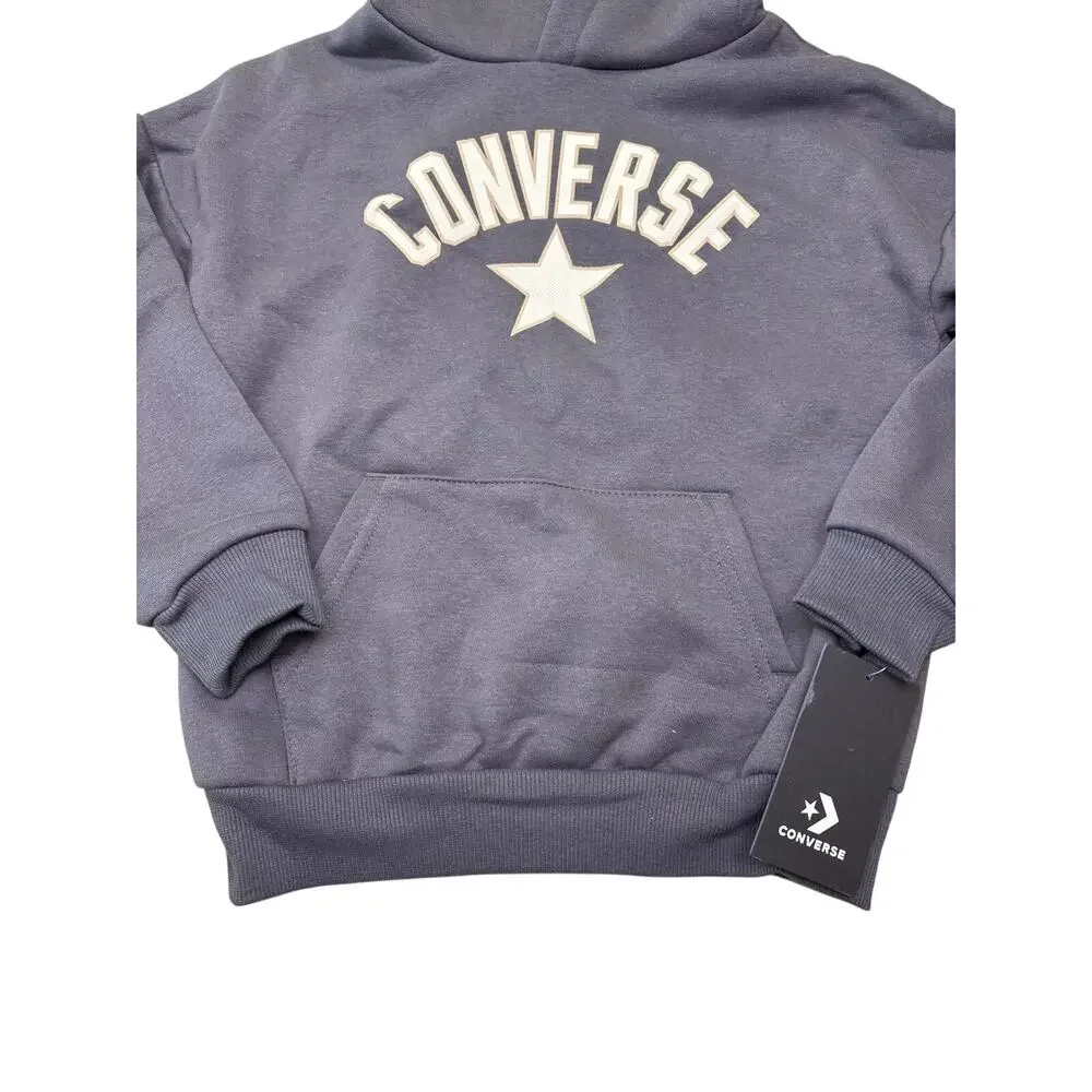 Converse Boys Gray Pullover Hoodie Sweatshirt Logo Pocket Size 6 NWT Youth